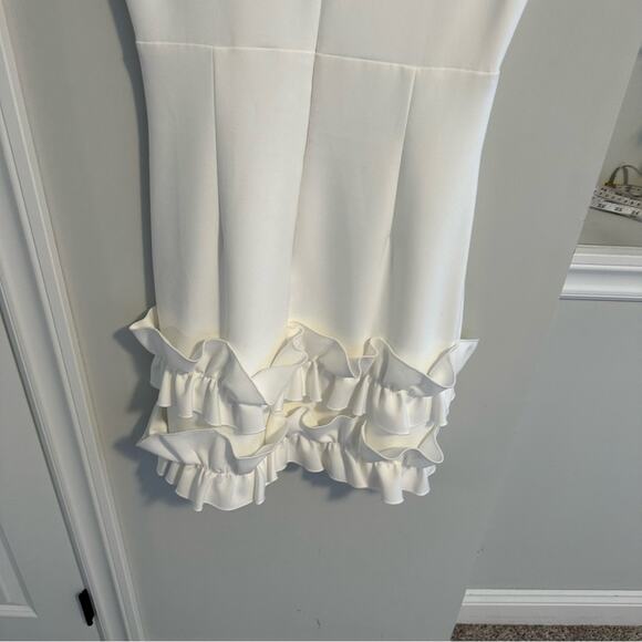Nicole Miller Collection White Ruffled Mini Dress 8 - Picture 6 of 15